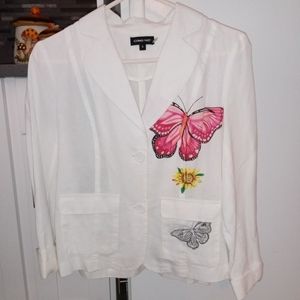 White Jacket w/ Butterflies
